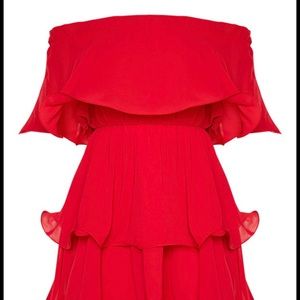 Pretty little thing red chiffon dress